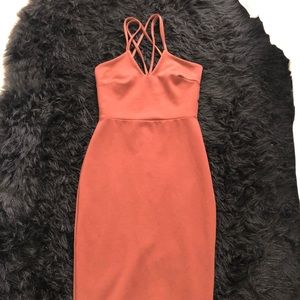 Boohoo Chocolate Midi dress